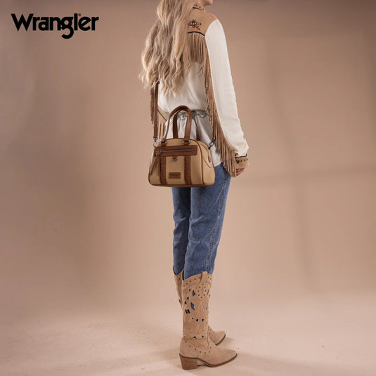 WG185-5112TN - Wrangler Whipstitch Collection Satchel/Crossbody Bag