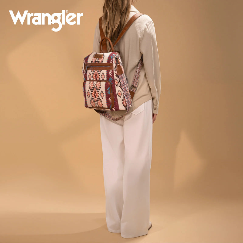 Load image into Gallery viewer, WG213-9110BR - Wrangler Aztec Print Backpack/Crossbody
