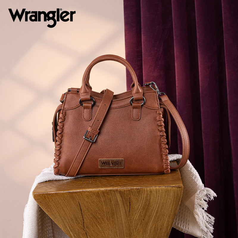 Load image into Gallery viewer, WG183-8300BR - Wrangler Carry-All Whipstitch Tote/Crossbody - Brown
