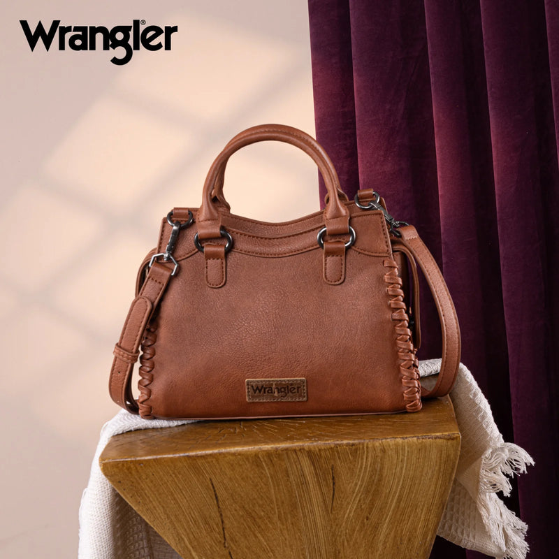 Load image into Gallery viewer, WG183-8300BR - Wrangler Carry-All Whipstitch Tote/Crossbody - Brown
