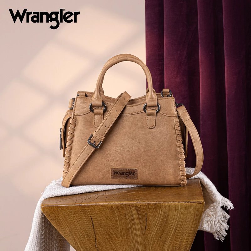 Load image into Gallery viewer, WG183-8300LBR - Wrangler Carry-All Whipstitch Tote/Crossbody - Light Brown
