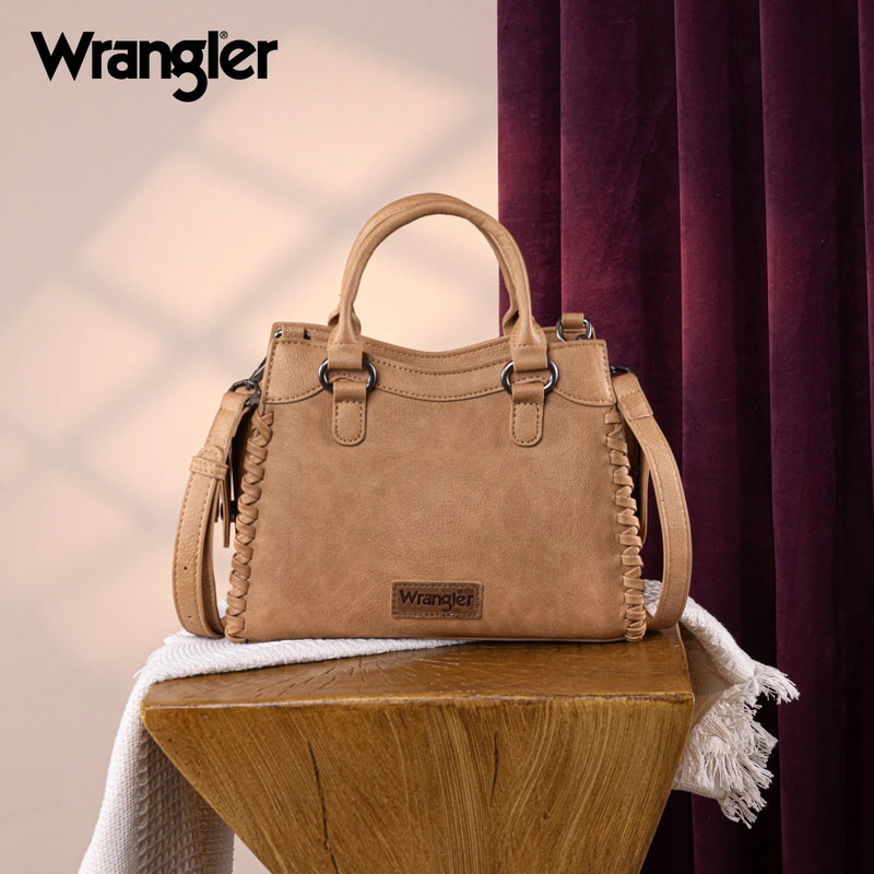 Load image into Gallery viewer, WG183-8300LBR - Wrangler Carry-All Whipstitch Tote/Crossbody - Light Brown
