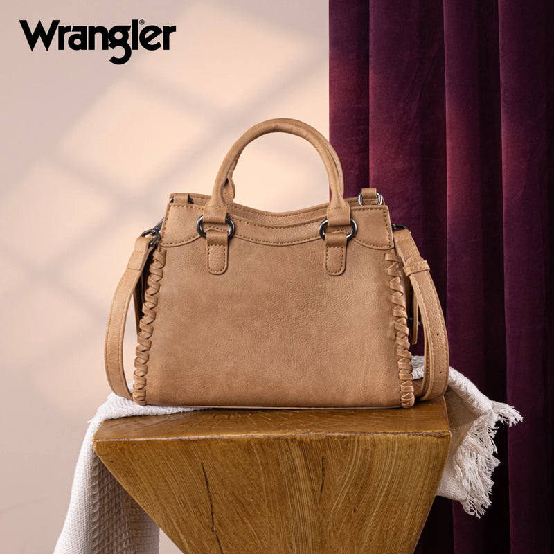 Load image into Gallery viewer, WG183-8300LBR - Wrangler Carry-All Whipstitch Tote/Crossbody - Light Brown
