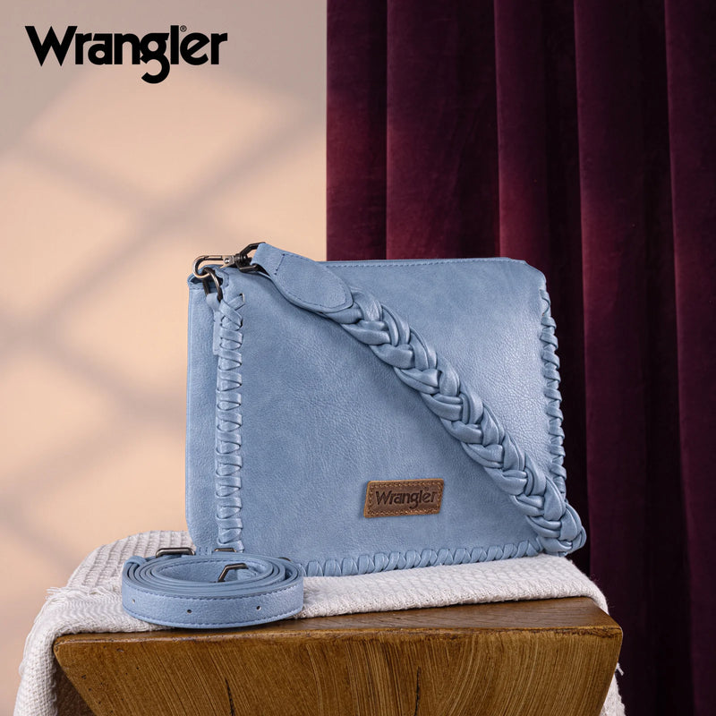 Load image into Gallery viewer, WG183-8312JN- Wrangler Whipstitch Braided Strap Hobo/Crossbody Bag - Jean
