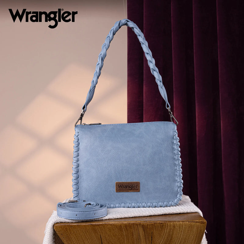 Load image into Gallery viewer, WG183-8312JN- Wrangler Whipstitch Braided Strap Hobo/Crossbody Bag - Jean
