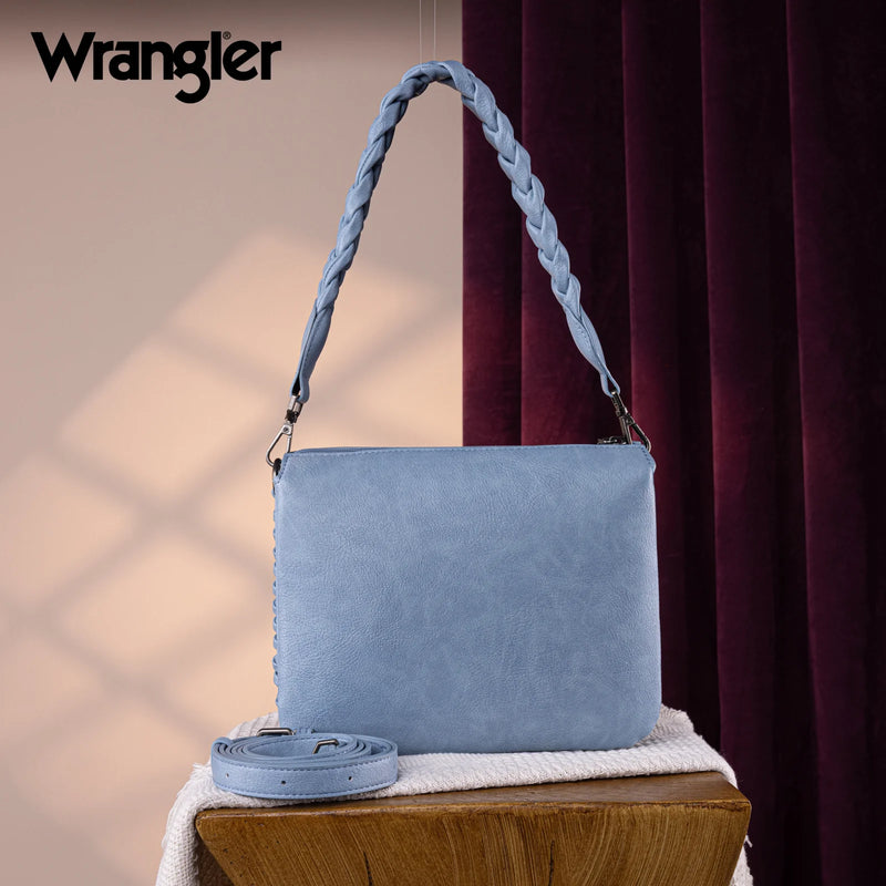 Load image into Gallery viewer, WG183-8312JN- Wrangler Whipstitch Braided Strap Hobo/Crossbody Bag - Jean
