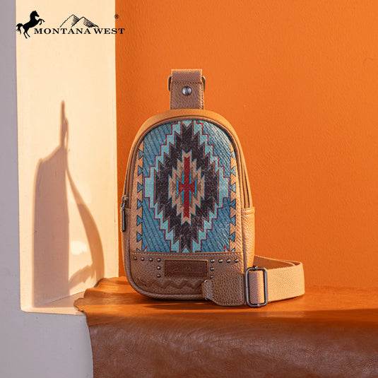 MW1316-2100TQ - Montana West Aztec Collection Sling Bag