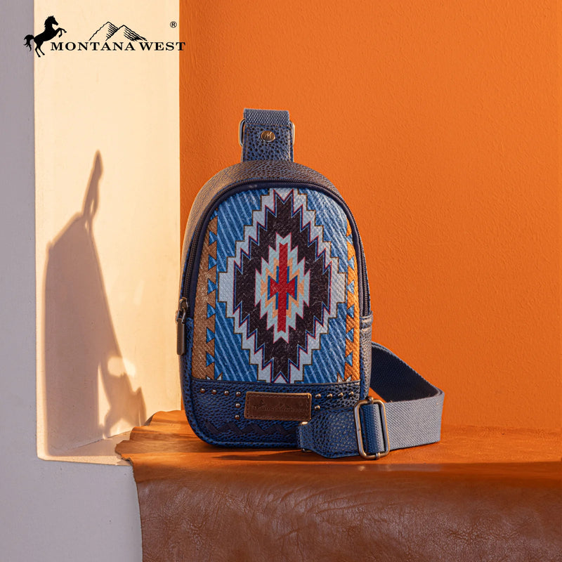 Load image into Gallery viewer, MW1316-2100JN - Montana West Aztec Collection Sling Bag
