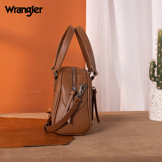 WG185-5112BR - Wrangler Whipstitch Collection Satchel/Crossbody Bag