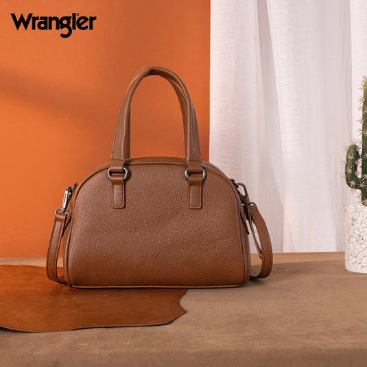 WG185-5112BR - Wrangler Whipstitch Collection Satchel/Crossbody Bag