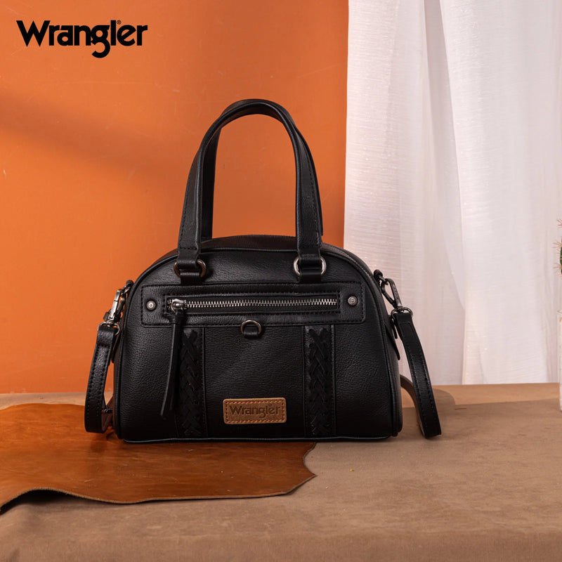 Load image into Gallery viewer, WG185-5112BK - Wrangler Whipstitch Collection Satchel/Crossbody Bag
