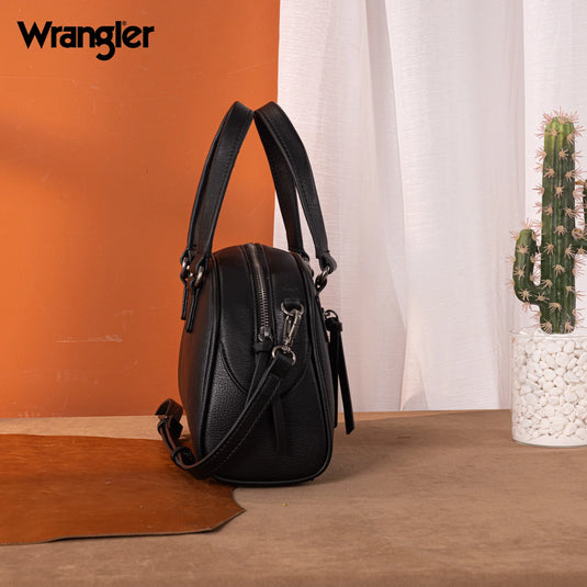 WG185-5112BK - Wrangler Whipstitch Collection Satchel/Crossbody Bag