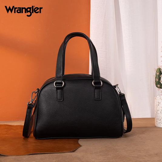 WG185-5112BK - Wrangler Whipstitch Collection Satchel/Crossbody Bag