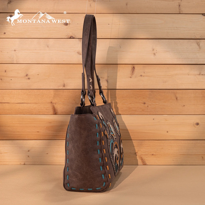 Load image into Gallery viewer, MW1348-8250CF - Montana West Embroidered Tote Bag - Coffee

