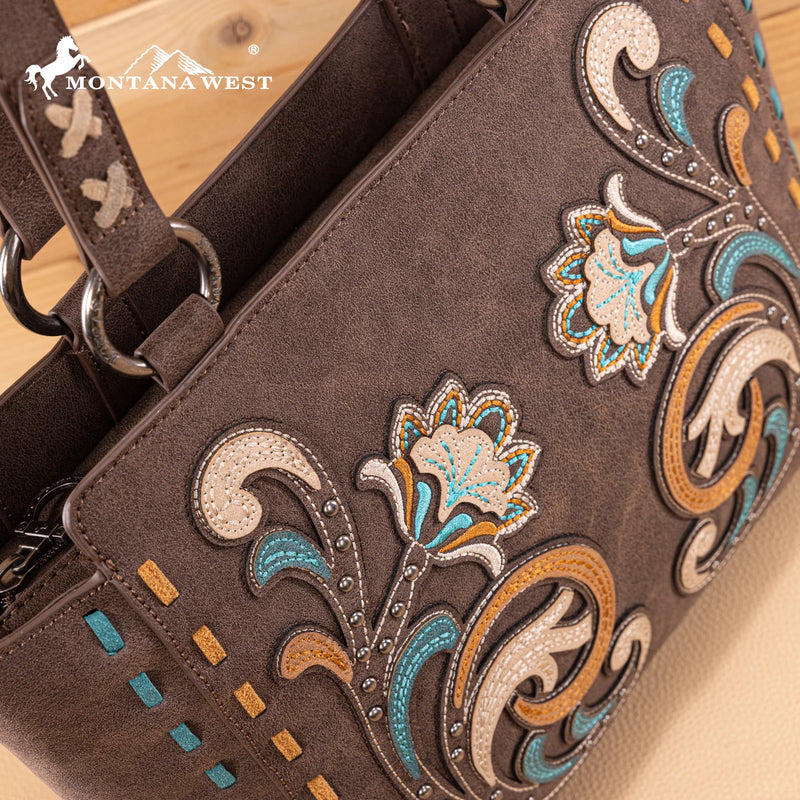 Load image into Gallery viewer, MW1348-8250CF - Montana West Embroidered Tote Bag - Coffee
