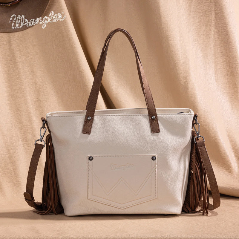 Load image into Gallery viewer, WG233-2009BG - Wrangler Aztec Embroidered Tote/Crossbody Bag
