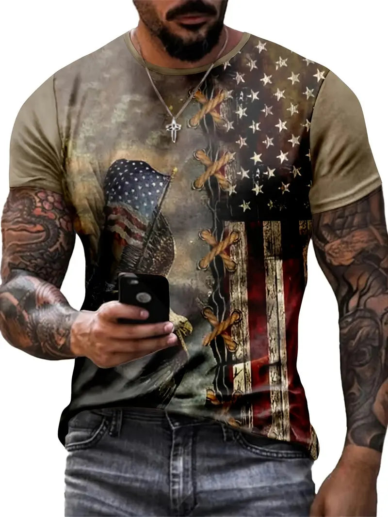 Load image into Gallery viewer, TMTSHT41 - Men&#39;s Patriotic Eagle T Shirt
