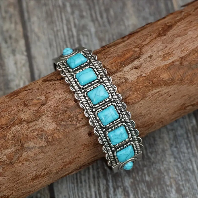 TMBC32 - Multi Stone Turquoise Bangle Bracelet