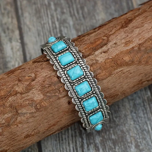 TMBC32 - Multi Stone Turquoise Bangle Bracelet