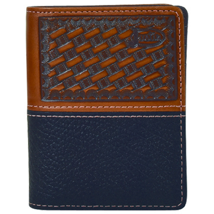 2005766W8 - Justin Men's Front Pocket Card Case Basketweave