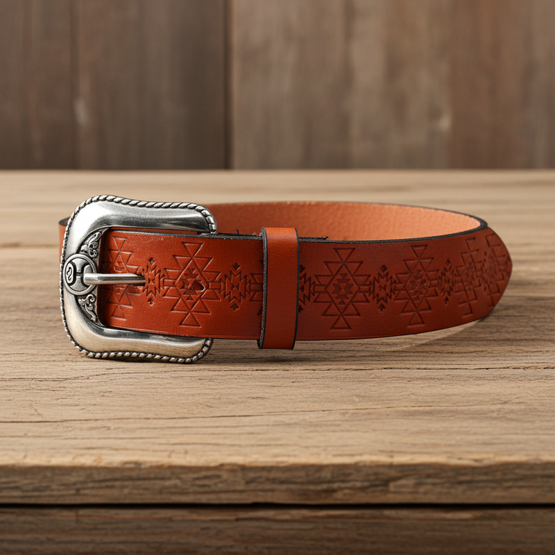 Load image into Gallery viewer, HMBLT044 - Hooey Classic Bomber 1.5&quot; Tan Leather Belt with Monterey Embossed Pattern
