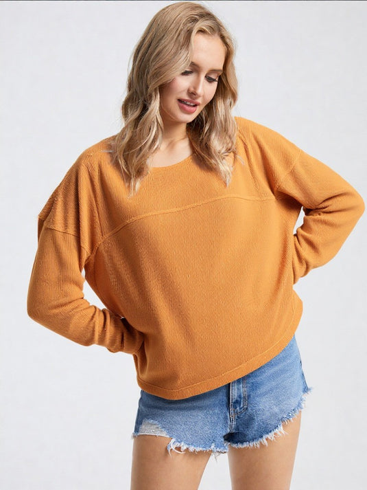 Very 5 - Ladies Oversized Solid Color Comfy Knit Top