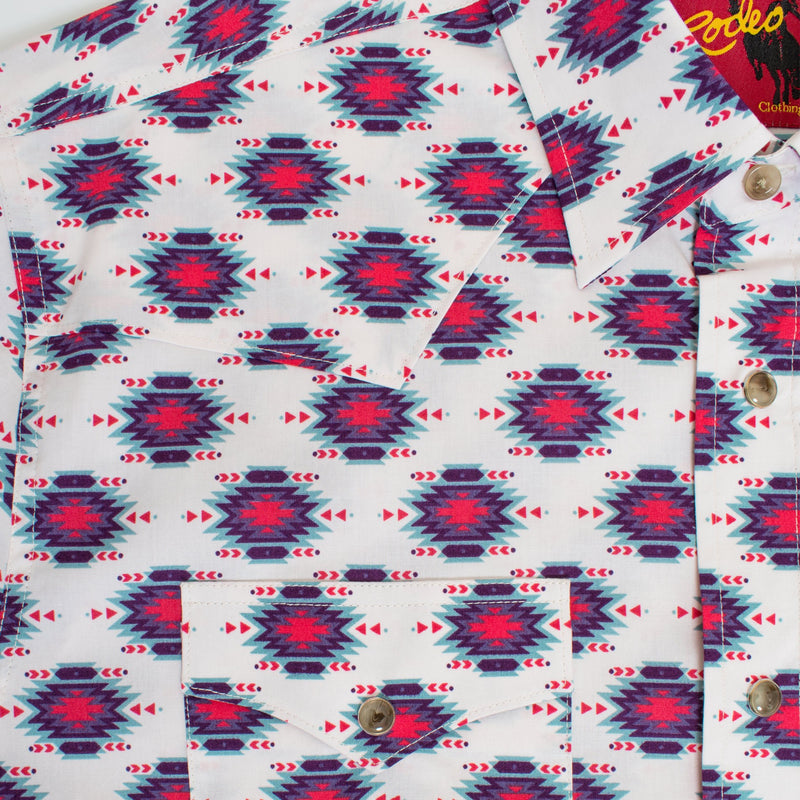 Load image into Gallery viewer, PS100L-183 - Rodeo Clothing Men's Western Pearl Snap Aztec Print Shirt
