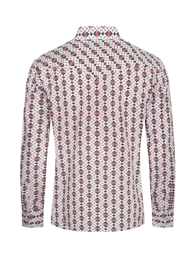 Load image into Gallery viewer, PS100L-181 - Rodeo Clothing Men's Western Pearl Snap Aztec Print Shirt
