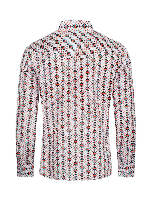 PS100L-181 - Rodeo Clothing Men's Western Pearl Snap Aztec Print Shirt