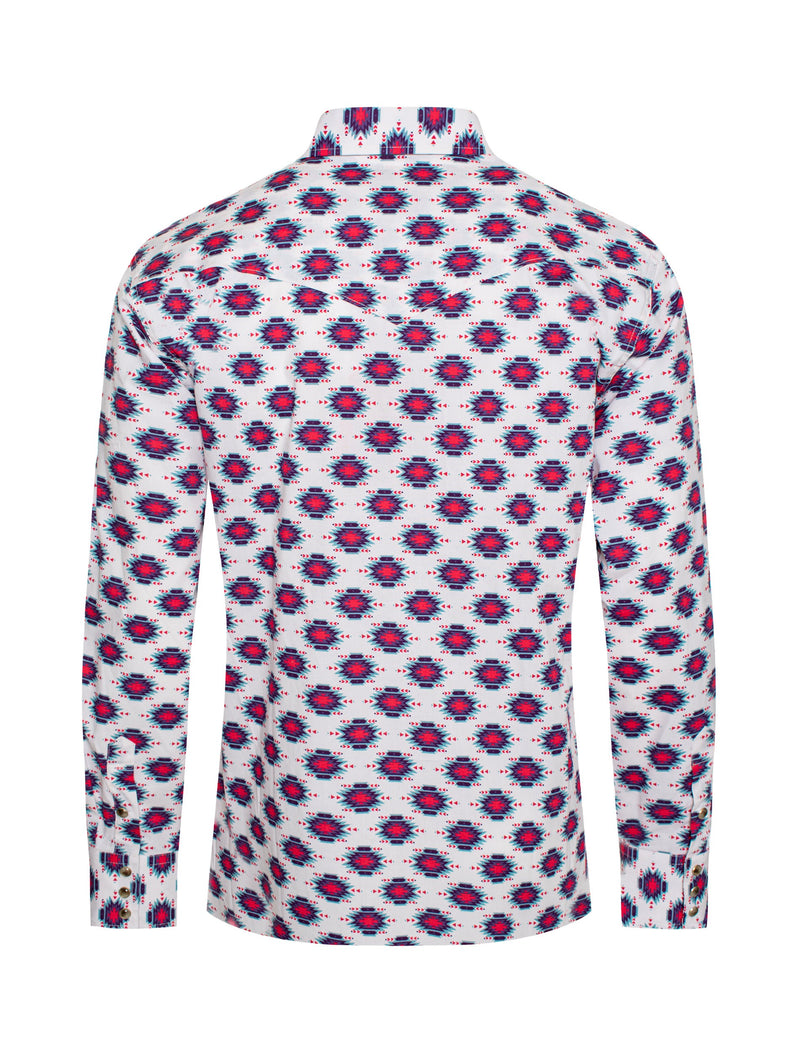 Load image into Gallery viewer, PS100L-183 - Rodeo Clothing Men's Western Pearl Snap Aztec Print Shirt
