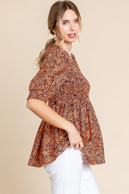 JODIFIL 3 - Ladies Print Baby Doll Top