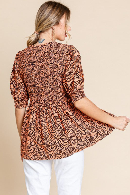 JODIFIL 3 - Ladies Print Baby Doll Top