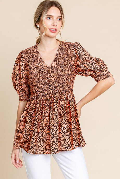 JODIFIL 3 - Ladies Print Baby Doll Top