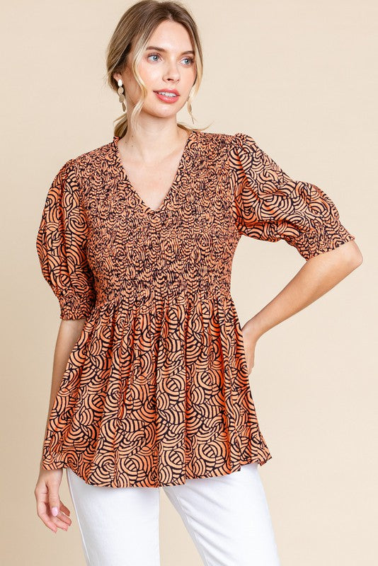 JODIFIL 3 - Ladies Print Baby Doll Top