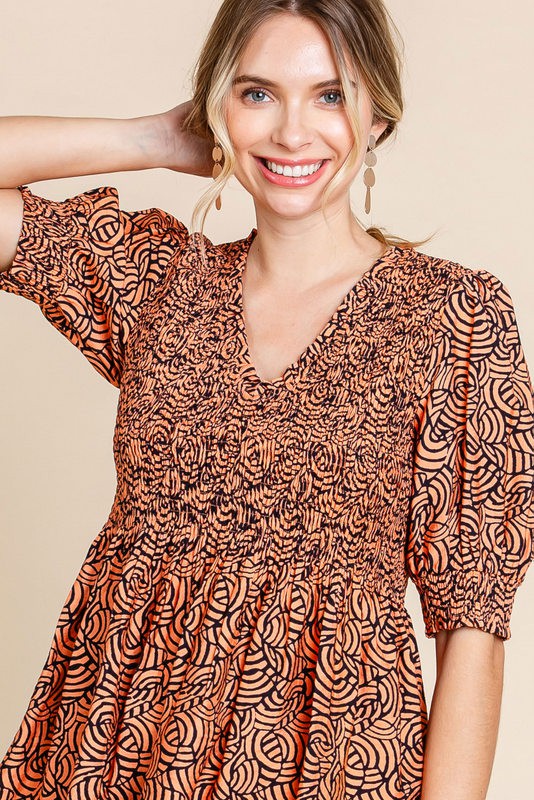 JODIFIL 3 - Ladies Print Baby Doll Top