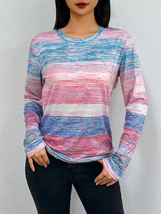 TMTSHT99 - Ladies Long Sleeve Graphic Print Shirt