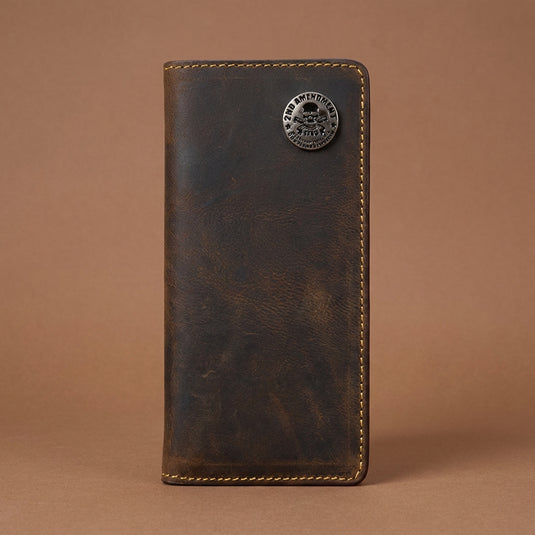 W136 - RockinLeather Brown 2nd Amendment Concho Rodeo Wallet