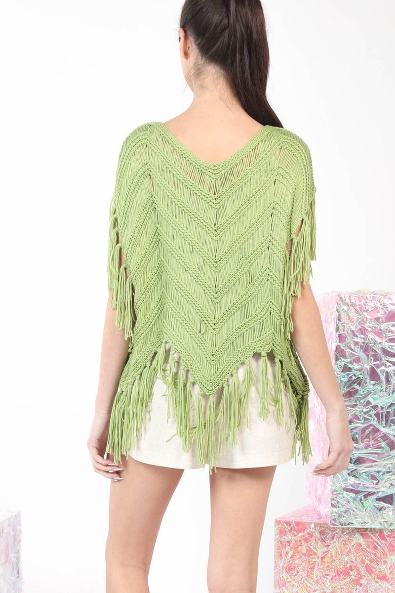 Load image into Gallery viewer, Very 6 -  Ladies Fringe Detail Oversized Sweater Top
