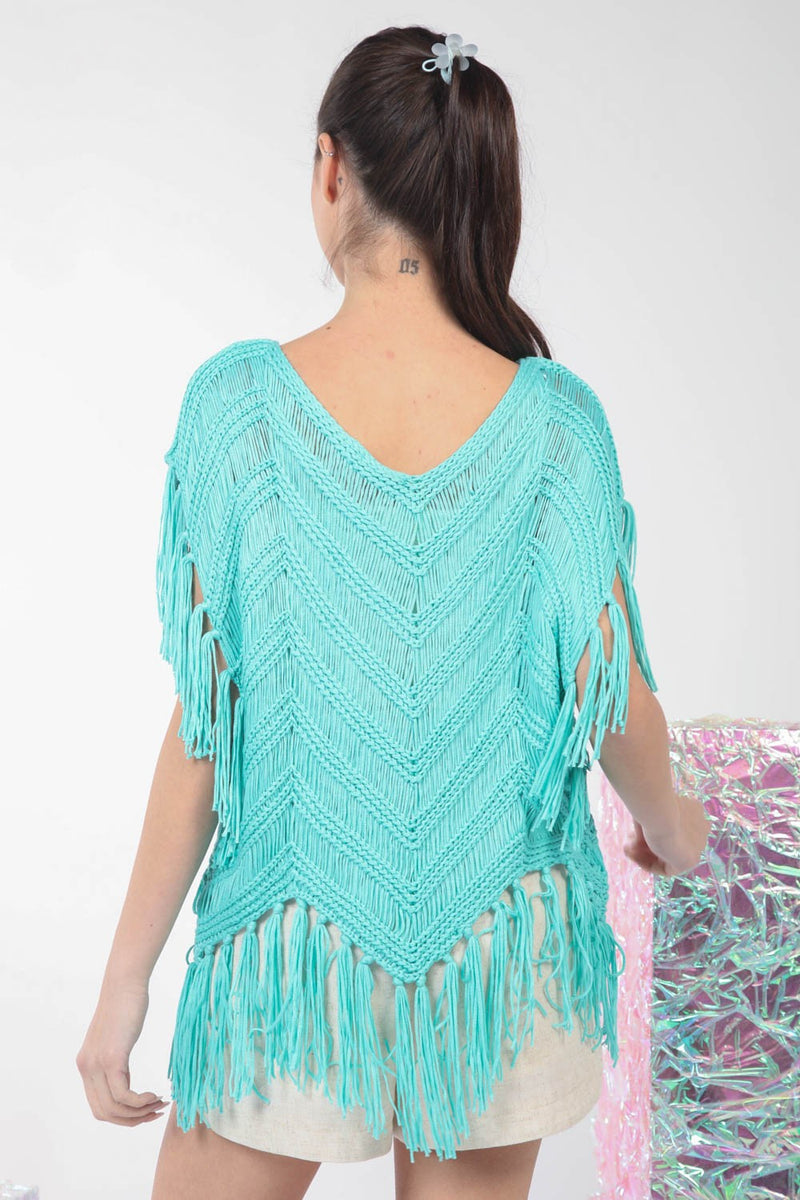Load image into Gallery viewer, Very 7 -  Ladies Fringe Detail Oversized Sweater Top
