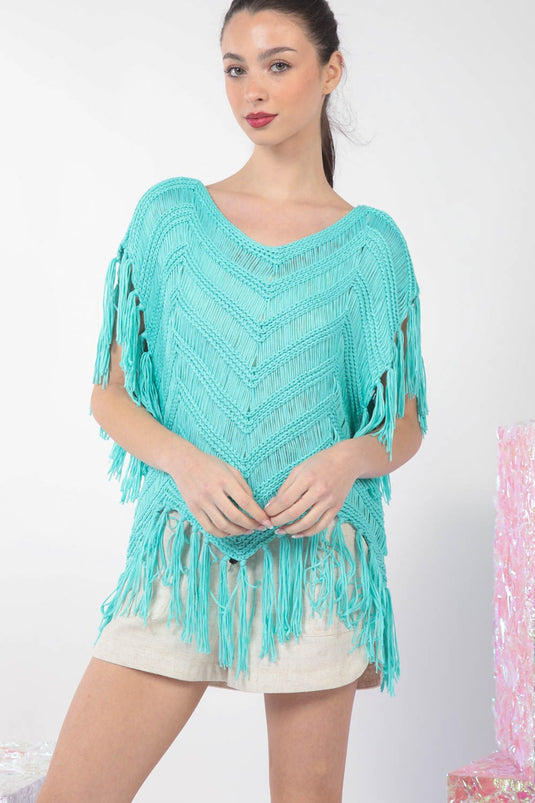Very 7 -  Ladies Fringe Detail Oversized Sweater Top