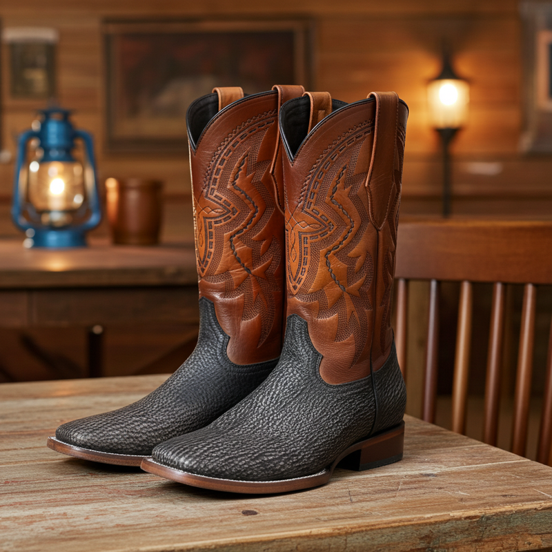 Load image into Gallery viewer, 8000 - RockinLeather Men&#39;s Distressed Brown Genuine Sharkskin Boots
