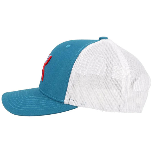 2106 TQWH - HOOEY  "STERLING" TURQUOISE/WHITE HAT