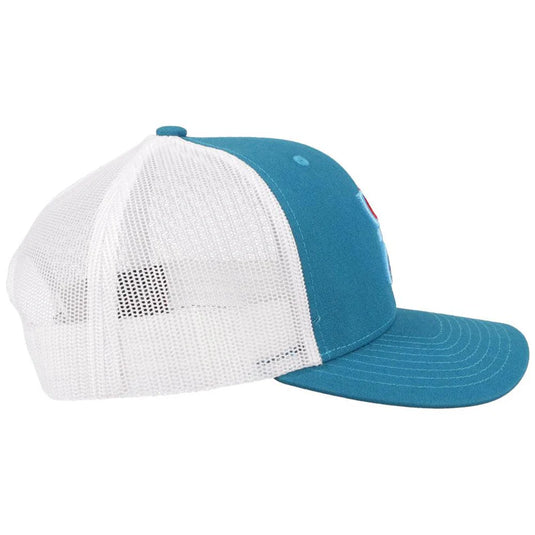 2106 TQWH - HOOEY  "STERLING" TURQUOISE/WHITE HAT