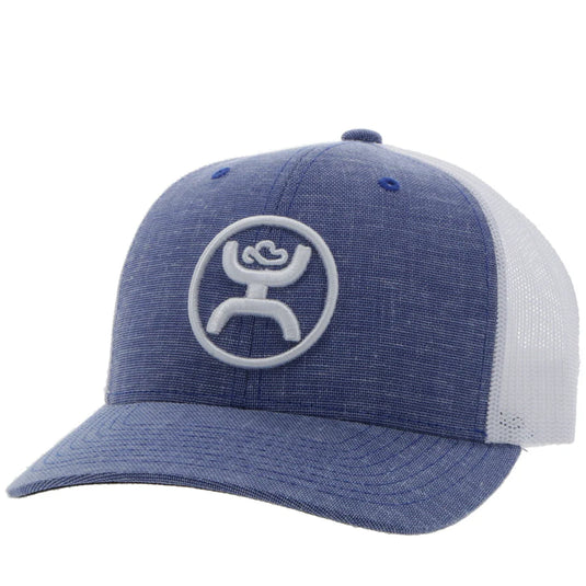 2109T-BLWH - HOOEY  "O CLASSIC" BLUE/WHITE HAT W/WHITE LOGO