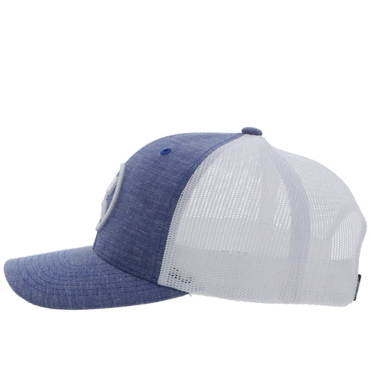 2109T-BLWH - HOOEY  "O CLASSIC" BLUE/WHITE HAT W/WHITE LOGO