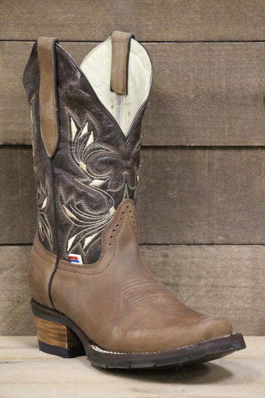 2133 - RockinLeather Women's Dark Brown Western Boot With Narrow Square Toe