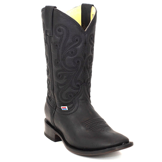 2143 - RockinLeather Women's Black Square Toe Western Boot