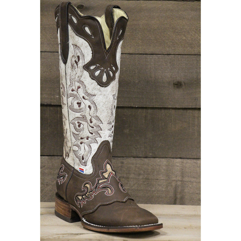 Load image into Gallery viewer, 2157 - RockinLeather Women&#39;s Handcrafted Genuine Cowhair Leather Boot with Overlay
