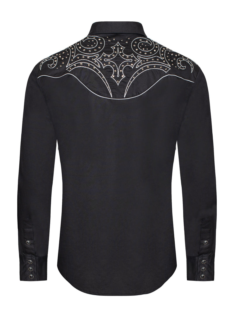 Load image into Gallery viewer, PS500D-1001 - Rodeo Clothing Men's Western Cowboy Embroidery Shirt
