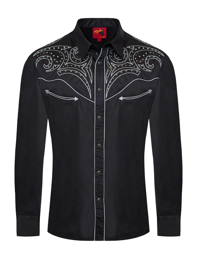 Load image into Gallery viewer, PS500D-1001 - Rodeo Clothing Men's Western Cowboy Embroidery Shirt
